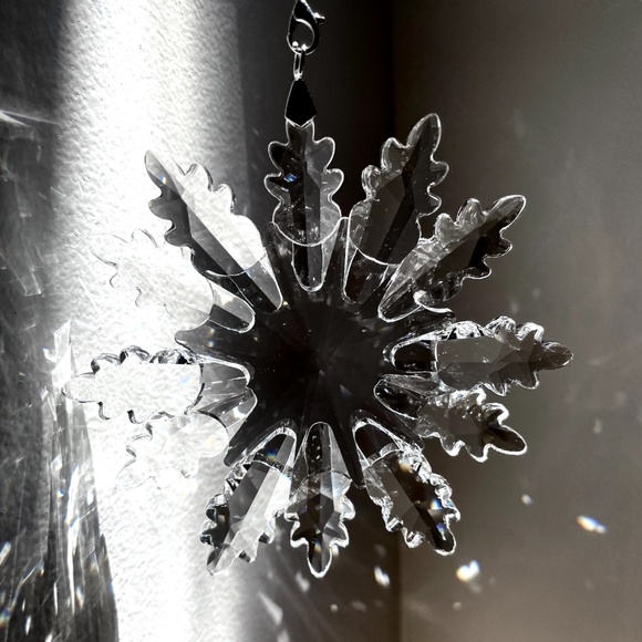 Crystal Snowflake Sun Catcher Christmas Tree Decor Czech Bohemia Crystal Gift - Picture 5 of 5